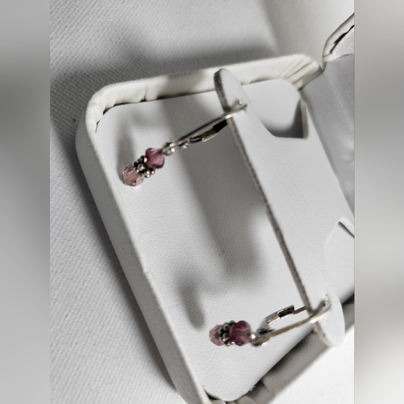 💮 Crystal Drop .925 Sterling Silver Earrings - Picture 9 of 9